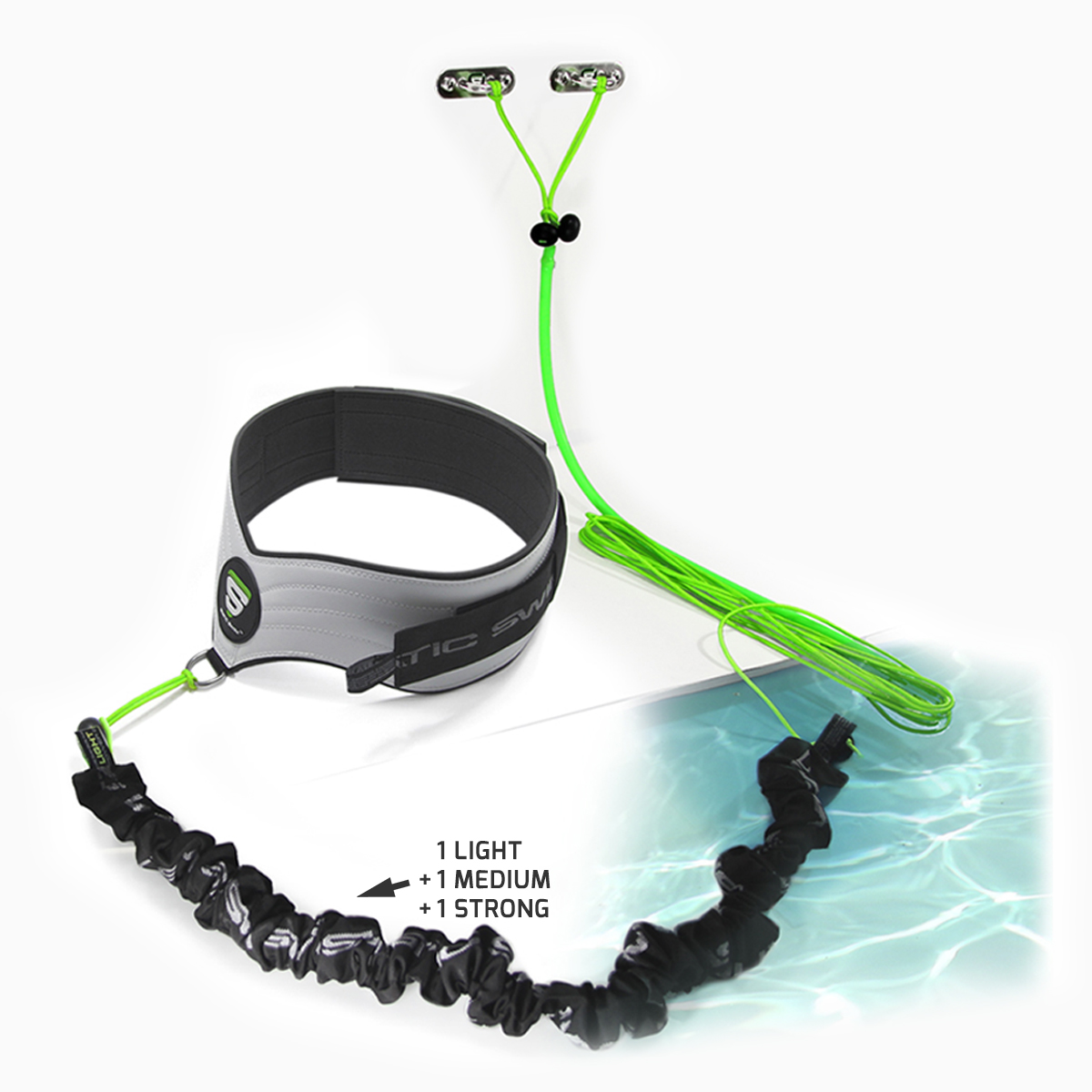 Ceinture De Natation élastique FainFun 2,5 à 7,5 M – Entraînement Résistance/vitesse, Avec Sac, Pince-nez, Bouchons D'oreilles