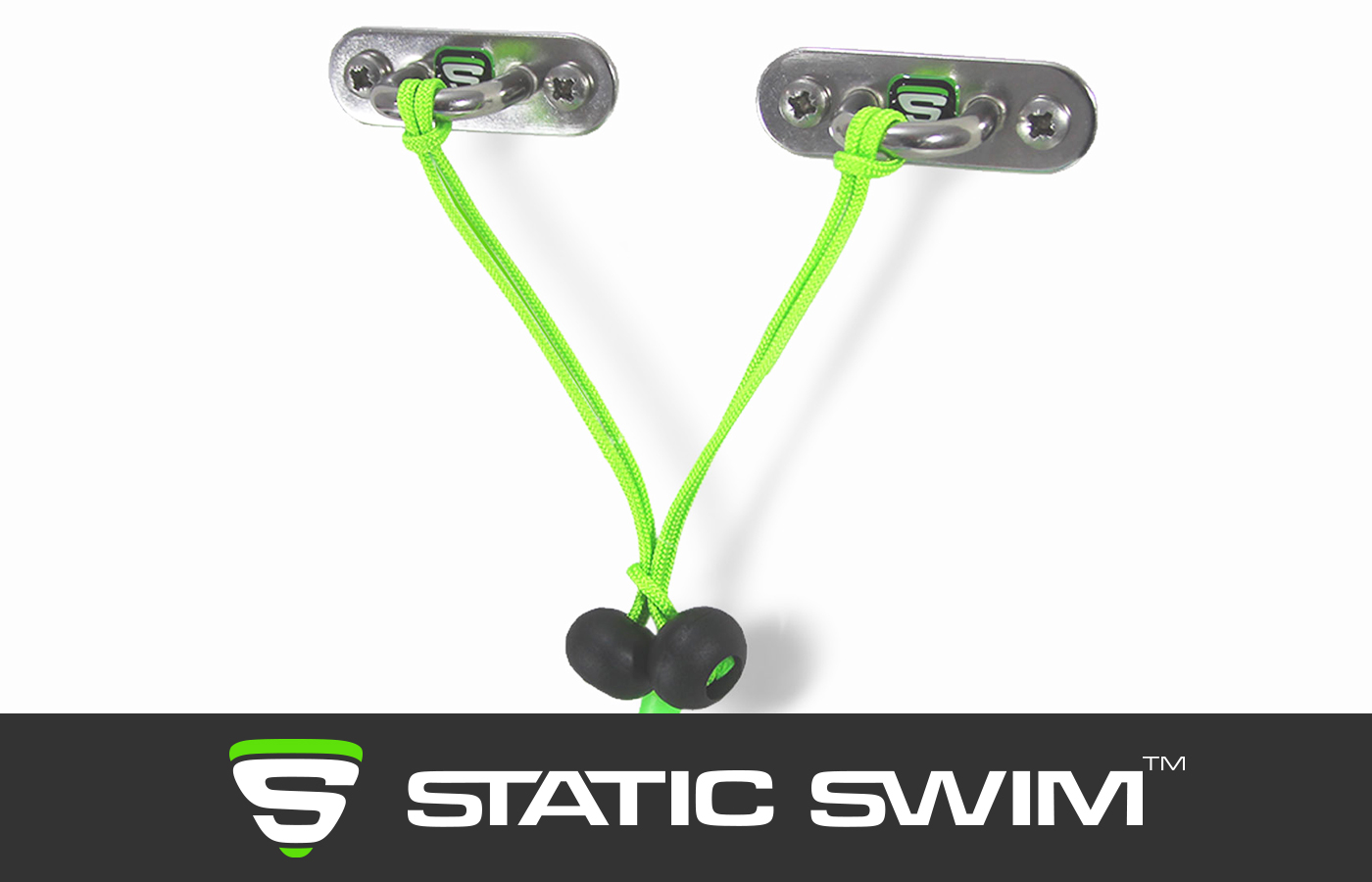 Ingénieuse, la fixation murale STATIC SWIM™ permet de fixer votre équipement sur un mur situé jusqu'à 7 m de la piscine. La longueur du cordage se règle facilement par un nœud au niveau du stopper (boule noire). L'excédent de corde est coupé.